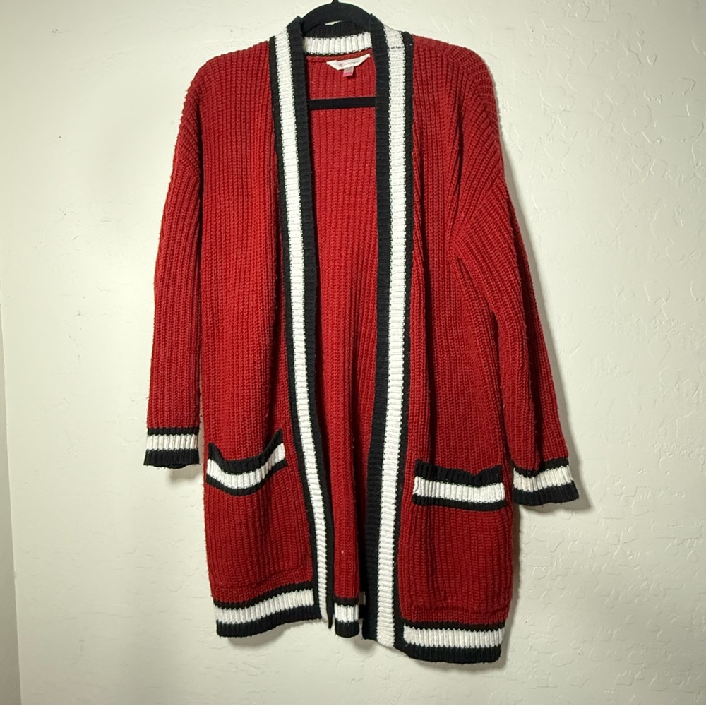 Womens small colorblock Comfy Oversized Cardigan Sweater, collegiate, polished